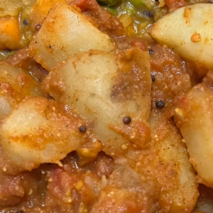 Bombay Potato with Carrot and pepper Dhal
