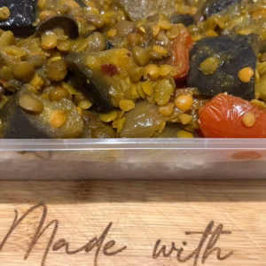 Aubergine Dhal & Rice